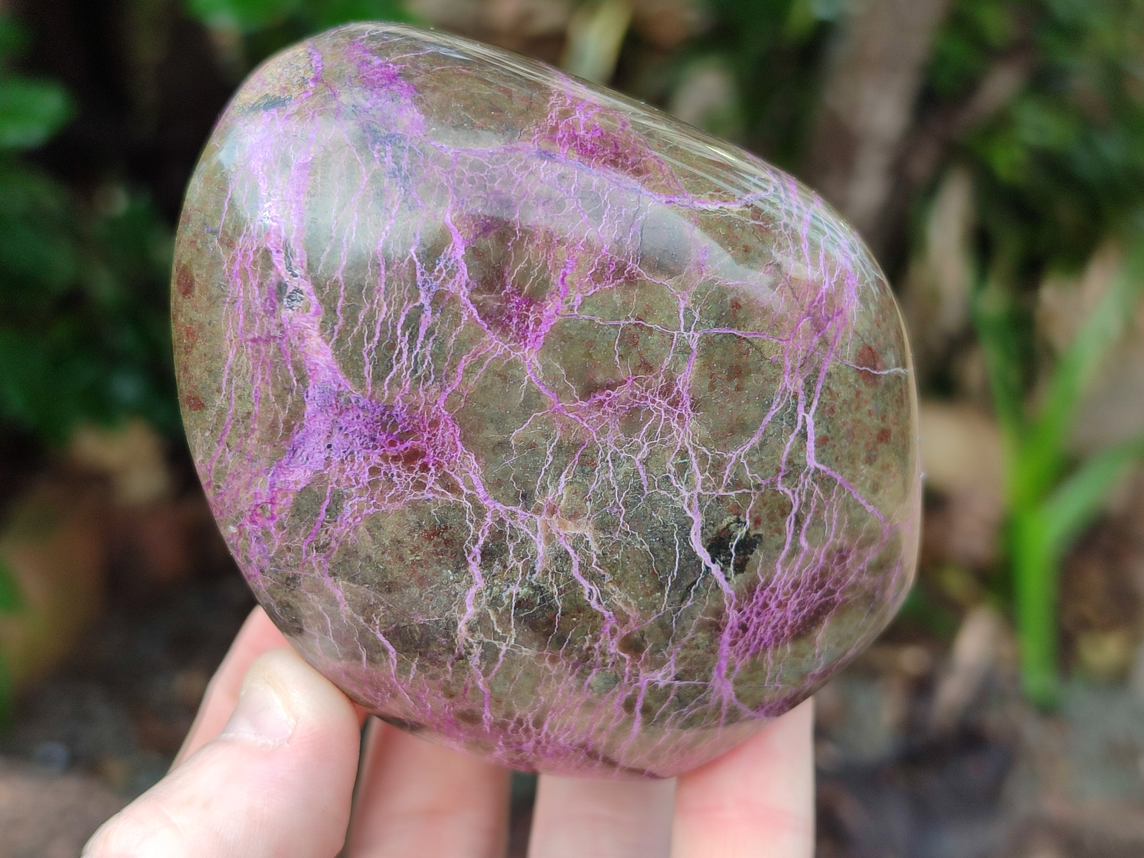 Polished Stichtite Standing Free Forms x 3 From Barberton, South Africa - Toprock Gemstones and Minerals 