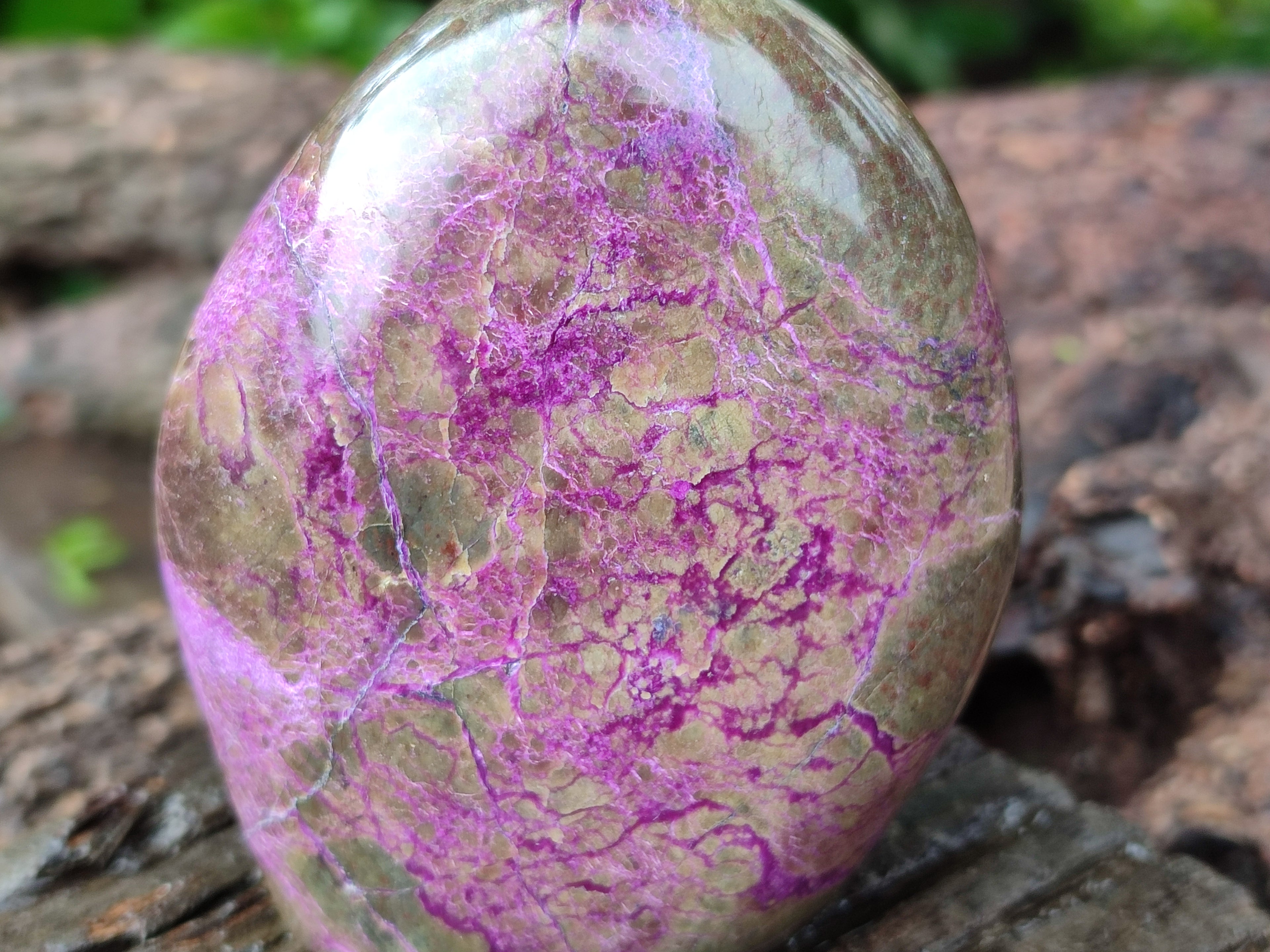 Polished Stichtite Standing Free Forms x 3 From Barberton, South Africa - Toprock Gemstones and Minerals 