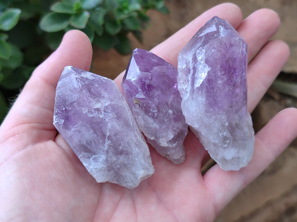 Natural Jacaranda Amethyst Single Quartz Crystals x 24 from Mumbwa, Zambia - Toprock Gemstones and Minerals 