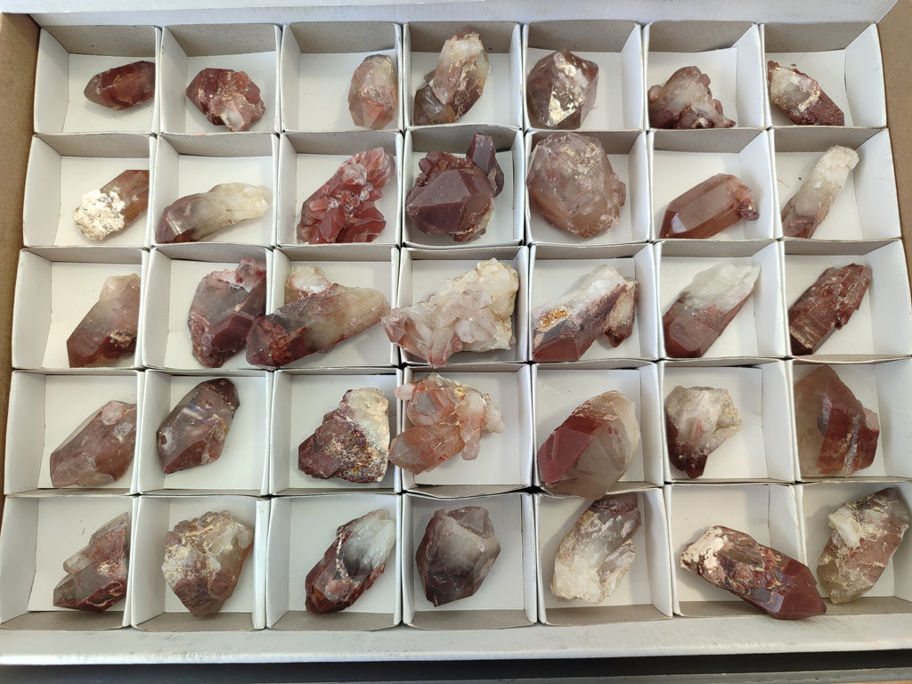 Natural Red Hematoid Quartz Crystals x 35 From Karoi, Zimbabwe - Toprock Gemstones and Minerals 