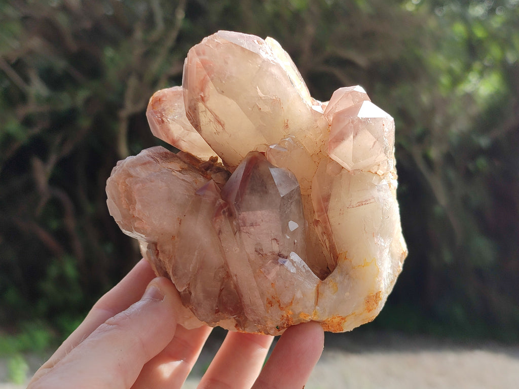 Natural Red Hematoid Quartz Clusters x 3 From Karoi, Zimbabwe - Toprock Gemstones and Minerals 