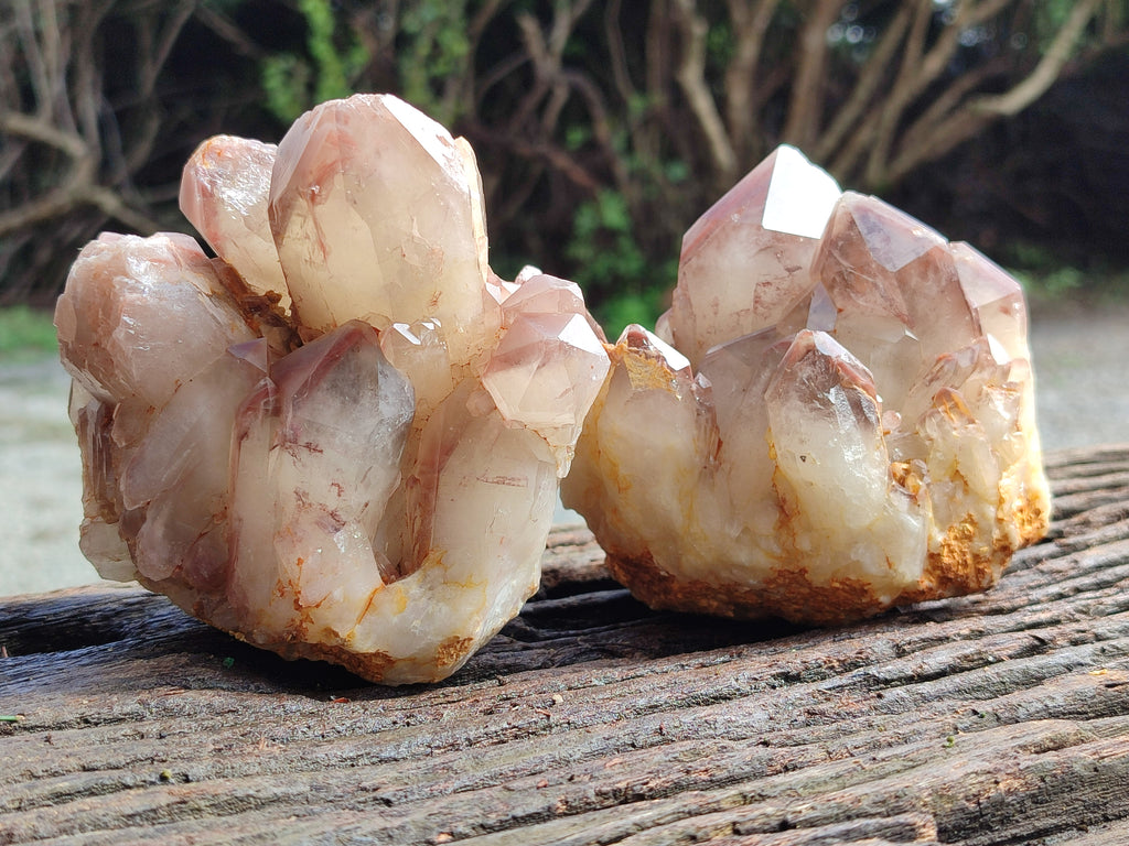 Natural Red Hematoid Quartz Clusters x 3 From Karoi, Zimbabwe - Toprock Gemstones and Minerals 