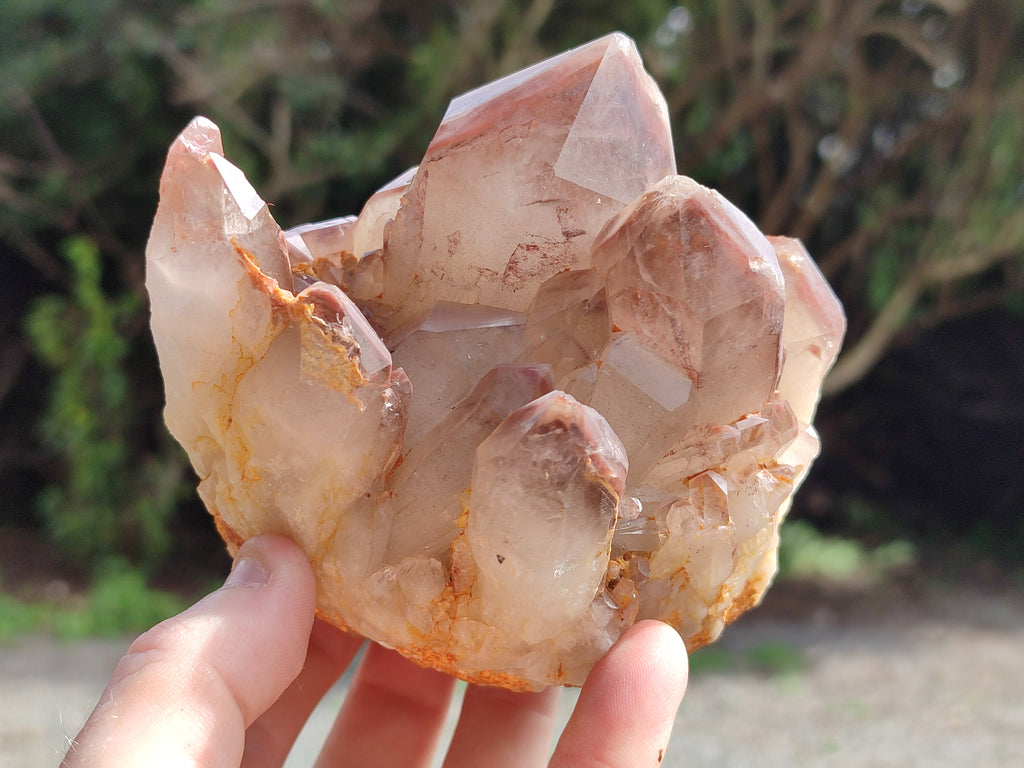 Natural Red Hematoid Quartz Clusters x 3 From Karoi, Zimbabwe - Toprock Gemstones and Minerals 