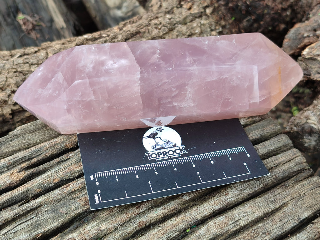 Polished Double Terminated Rose Quartz Points x 3 From Madagascar - Toprock Gemstones and Minerals 