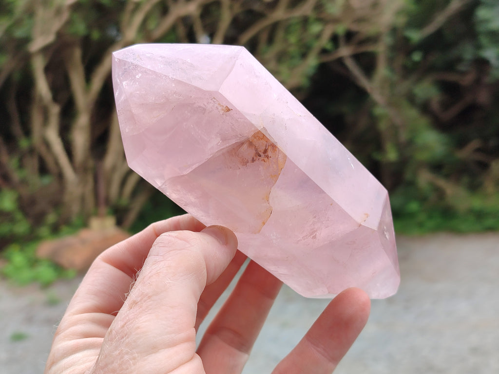 Polished Double Terminated Rose Quartz Points x 3 From Madagascar - Toprock Gemstones and Minerals 