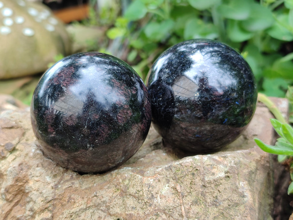 Polished Iolite Spheres x 6 From Ambatofinandrahana, Madagascar - Toprock Gemstones and Minerals 