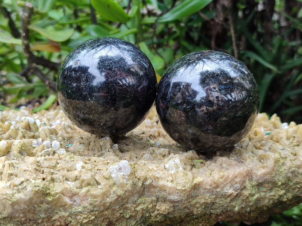 Polished Iolite Spheres x 6 From Ambatofinandrahana, Madagascar - Toprock Gemstones and Minerals 