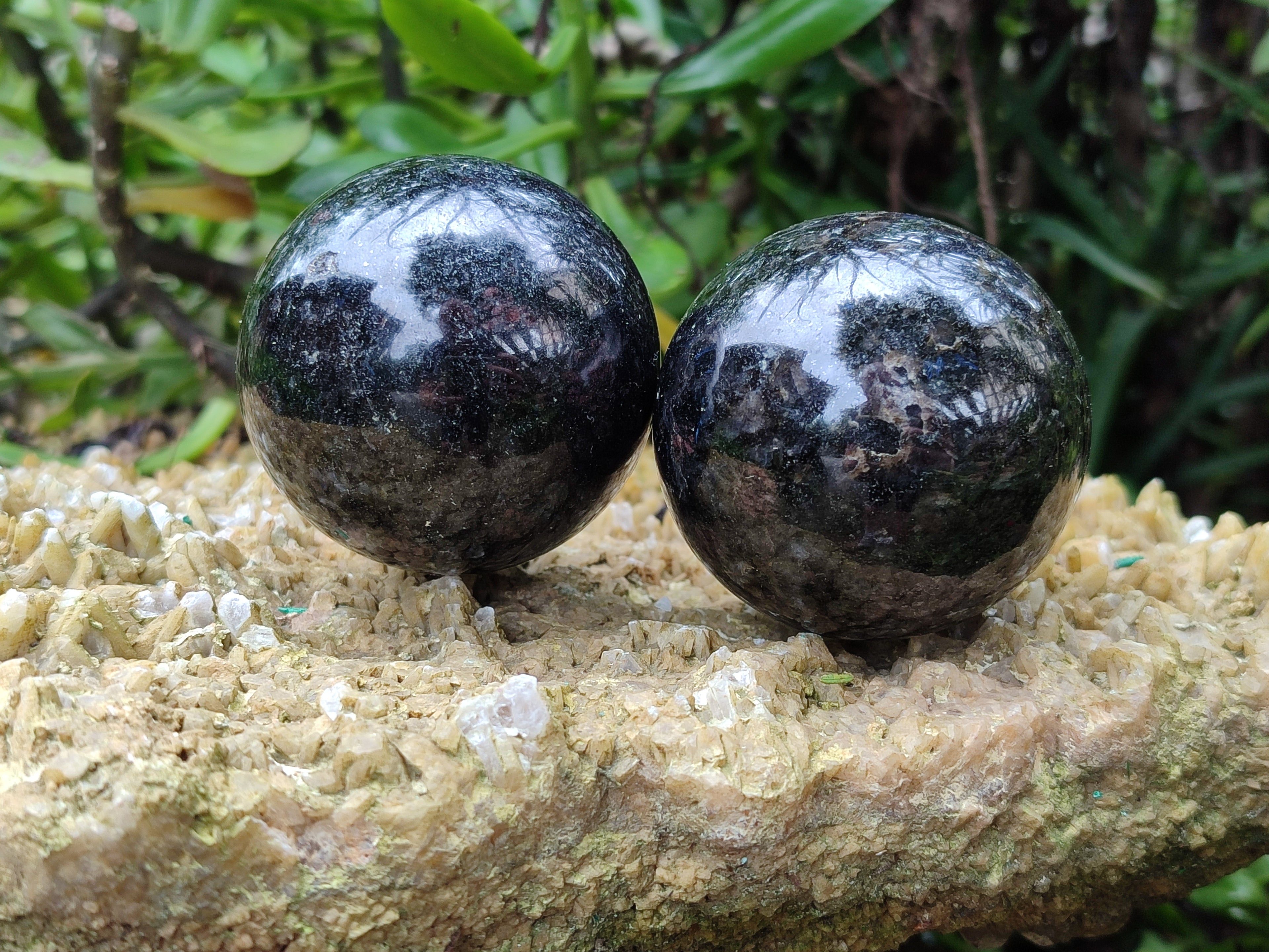 Polished Iolite Spheres x 6 From Ambatofinandrahana, Madagascar - Toprock Gemstones and Minerals 