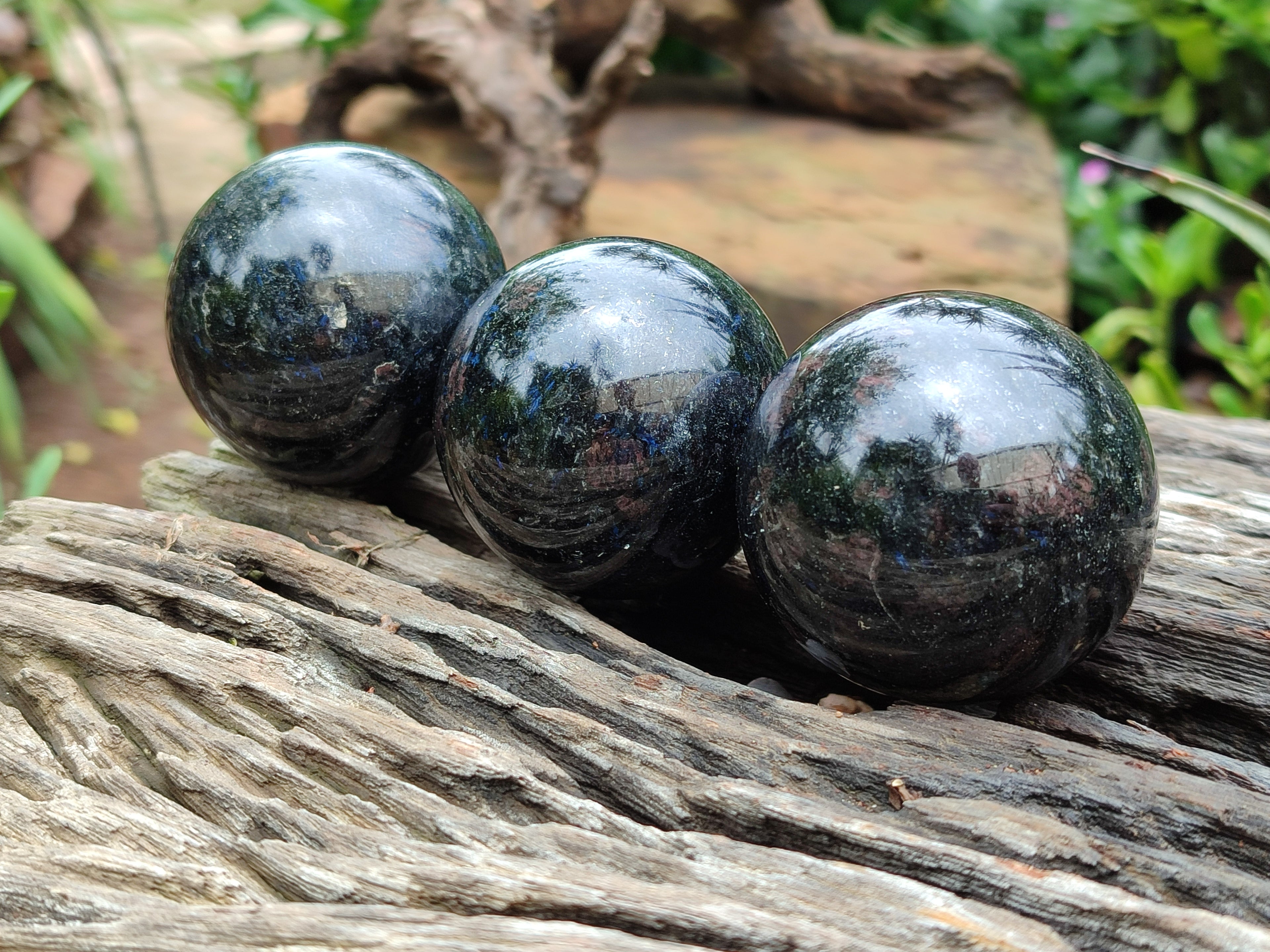 Polished Iolite Spheres x 6 From Ambatofinandrahana, Madagascar - Toprock Gemstones and Minerals 