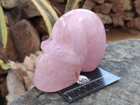 Hand Made Rose Quartz Skull Carving x 1 From Madagascar - Toprock Gemstones and Minerals 