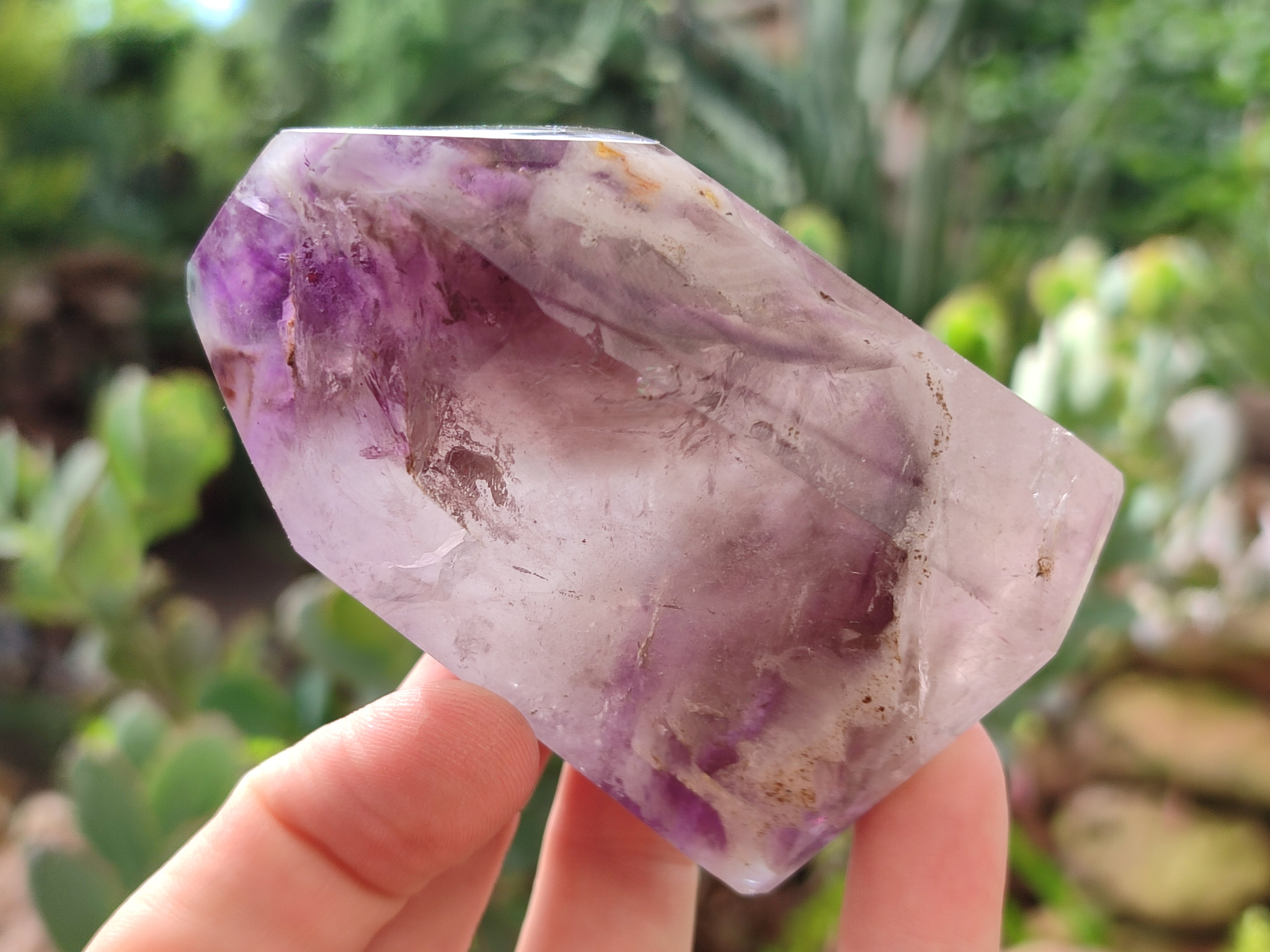 Polished Window Amethyst Quartz Crystals x 6 From Akansobe, Madagascar - Toprock Gemstones and Minerals 