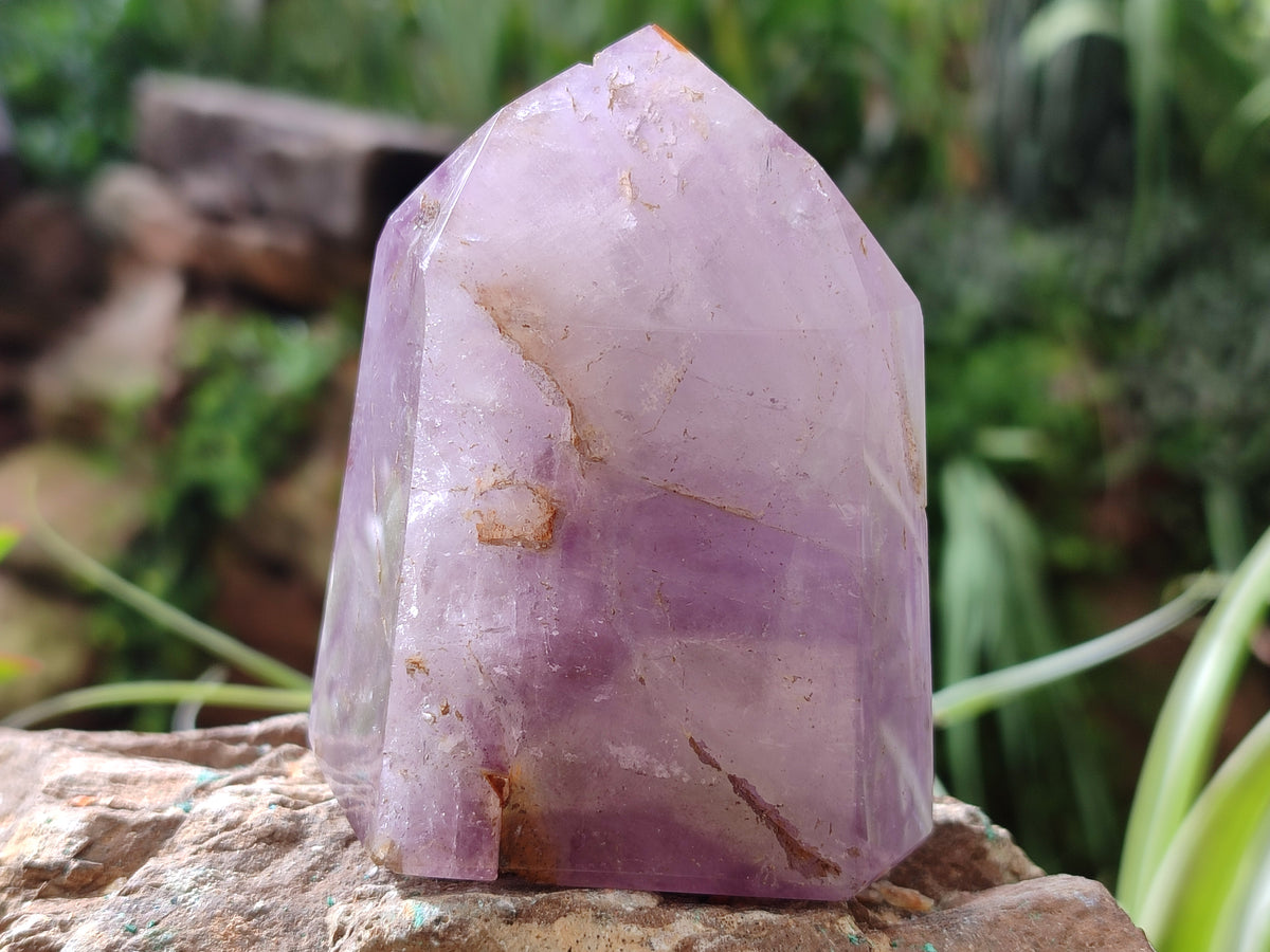 Polished Window Amethyst Quartz Crystals x 6 From Akansobe, Madagascar - Toprock Gemstones and Minerals 