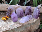 Polished Window Amethyst Quartz Crystals x 6 From Akansobe, Madagascar - Toprock Gemstones and Minerals 