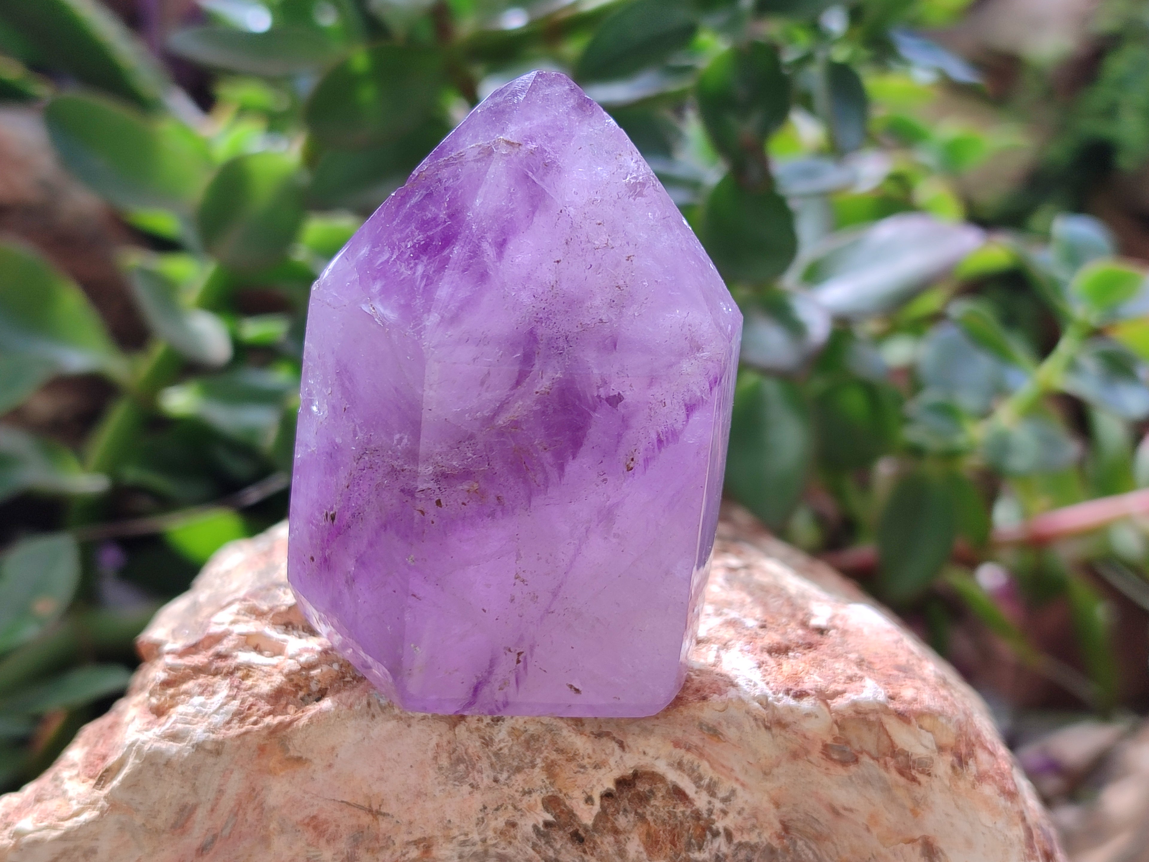 Polished Window Amethyst Quartz Crystals x 6 From Akansobe, Madagascar - Toprock Gemstones and Minerals 