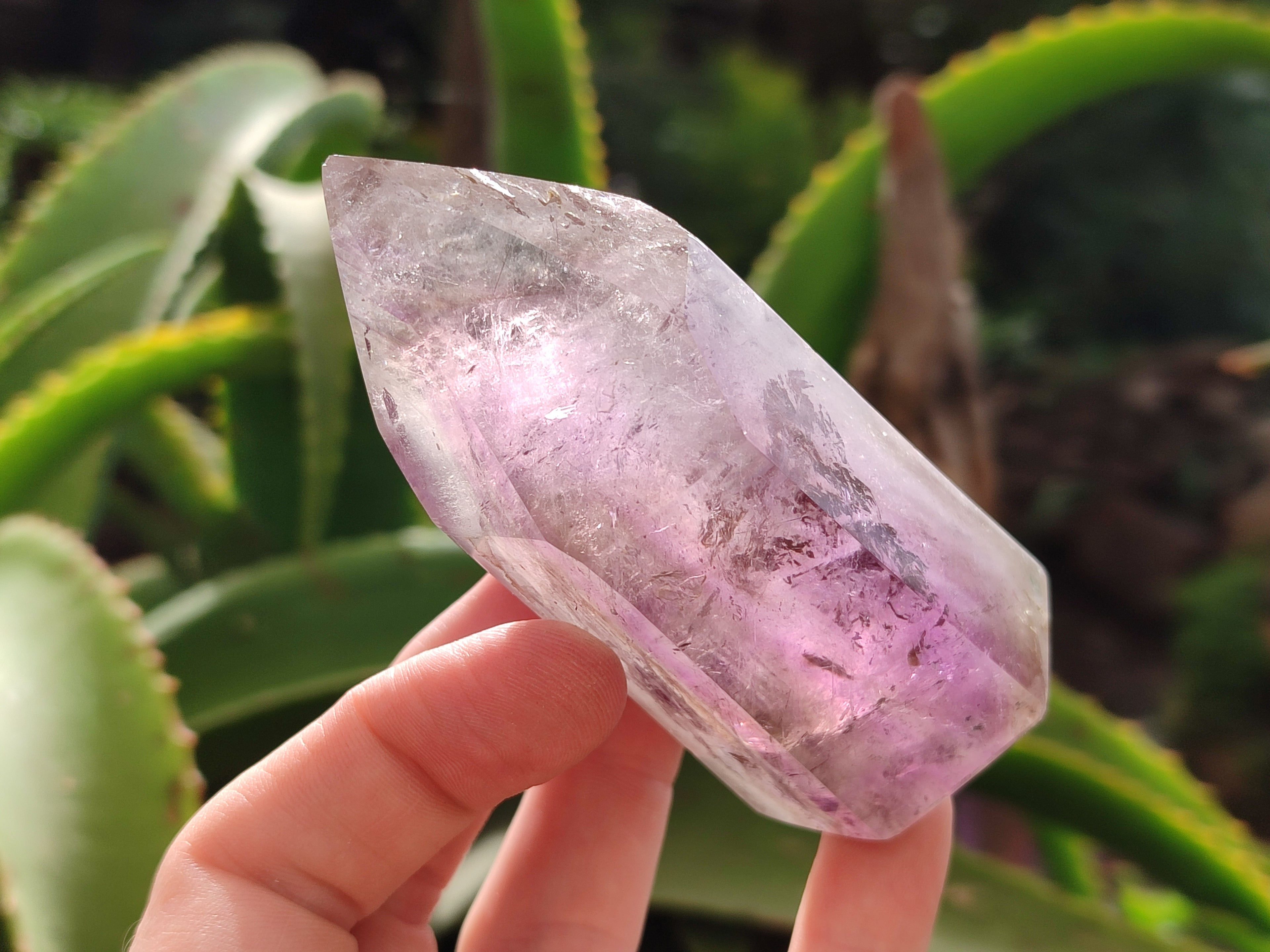 Polished Window Amethyst Quartz Crystals x 6 From Akansobe, Madagascar - Toprock Gemstones and Minerals 