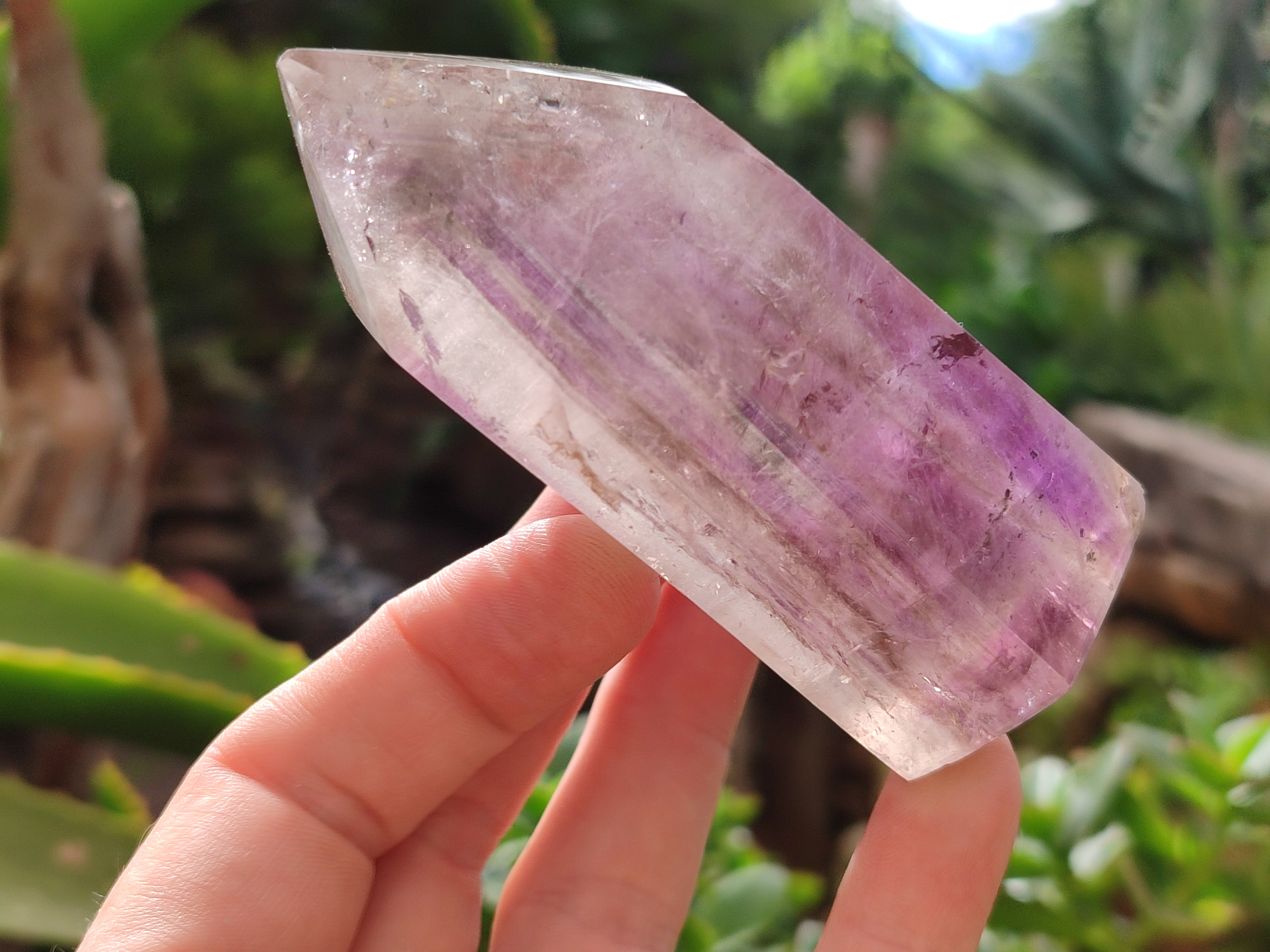 Polished Window Amethyst Quartz Crystals x 6 From Akansobe, Madagascar - Toprock Gemstones and Minerals 