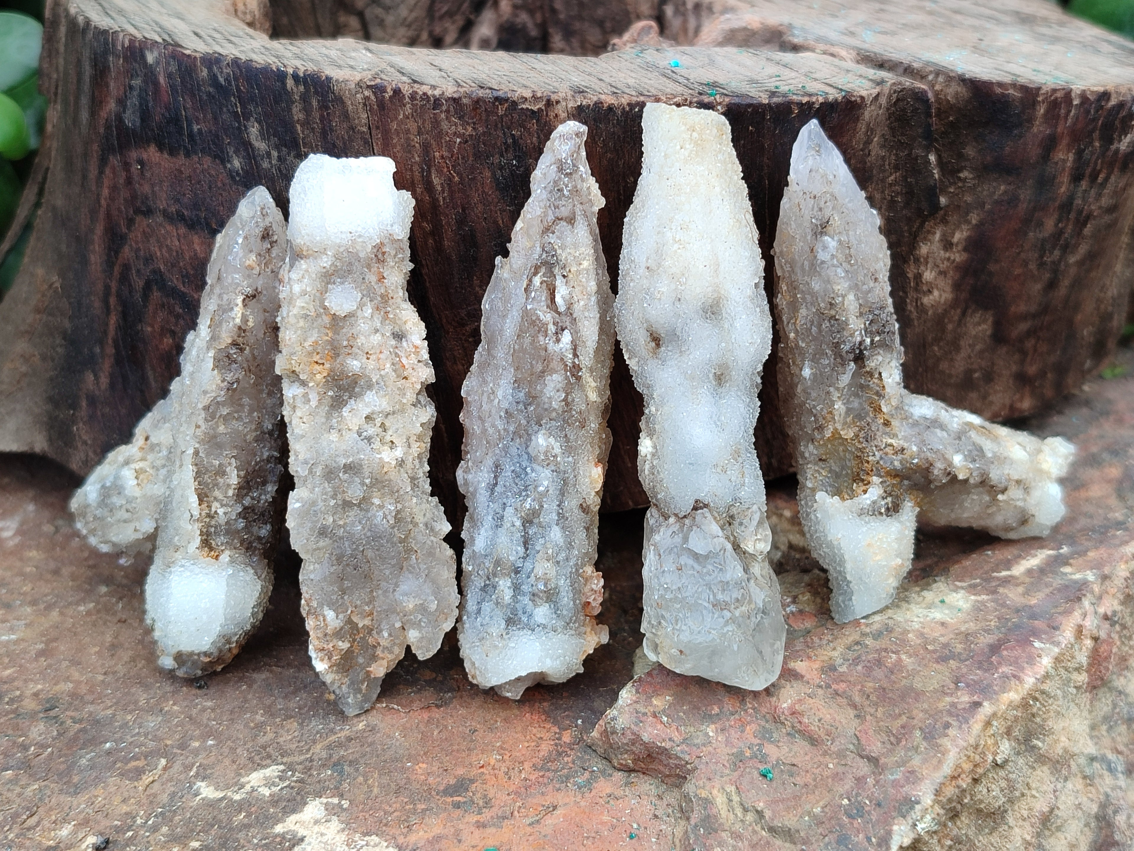 Natural Drusy Quartz Coated Calcite Pseudomorph Specimens x 20 From Lesotho - Toprock Gemstones and Minerals 
