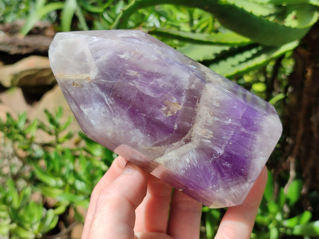 Polished Chevron Amethyst Points x 3 From Madagascar - Toprock Gemstones and Minerals 