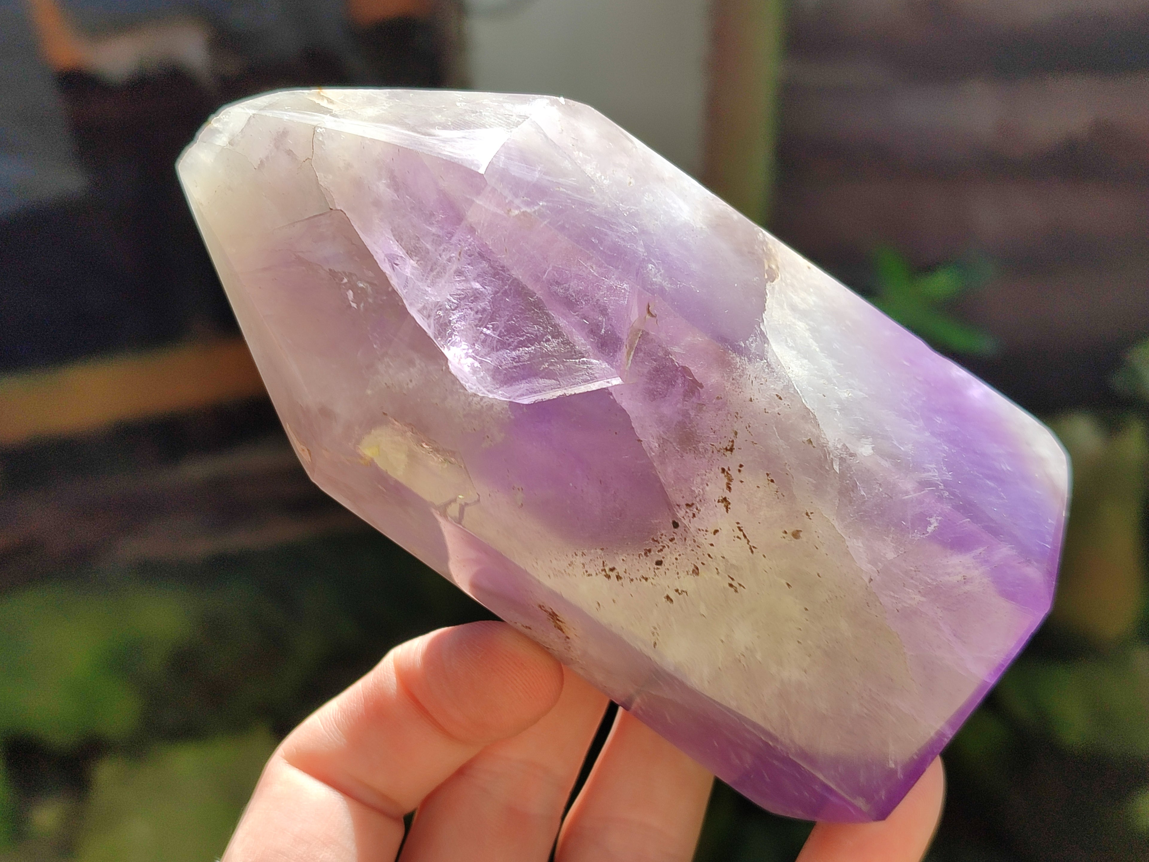 Polished Chevron Amethyst Points x 3 From Madagascar - Toprock Gemstones and Minerals 