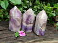 Polished Chevron Amethyst Points x 3 From Madagascar - Toprock Gemstones and Minerals 