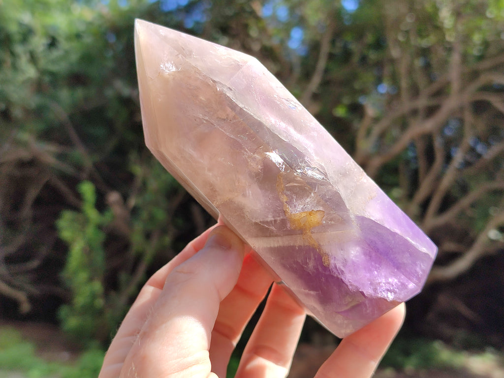 Polished Chevron Amethyst Points x 3 From Madagascar - Toprock Gemstones and Minerals 