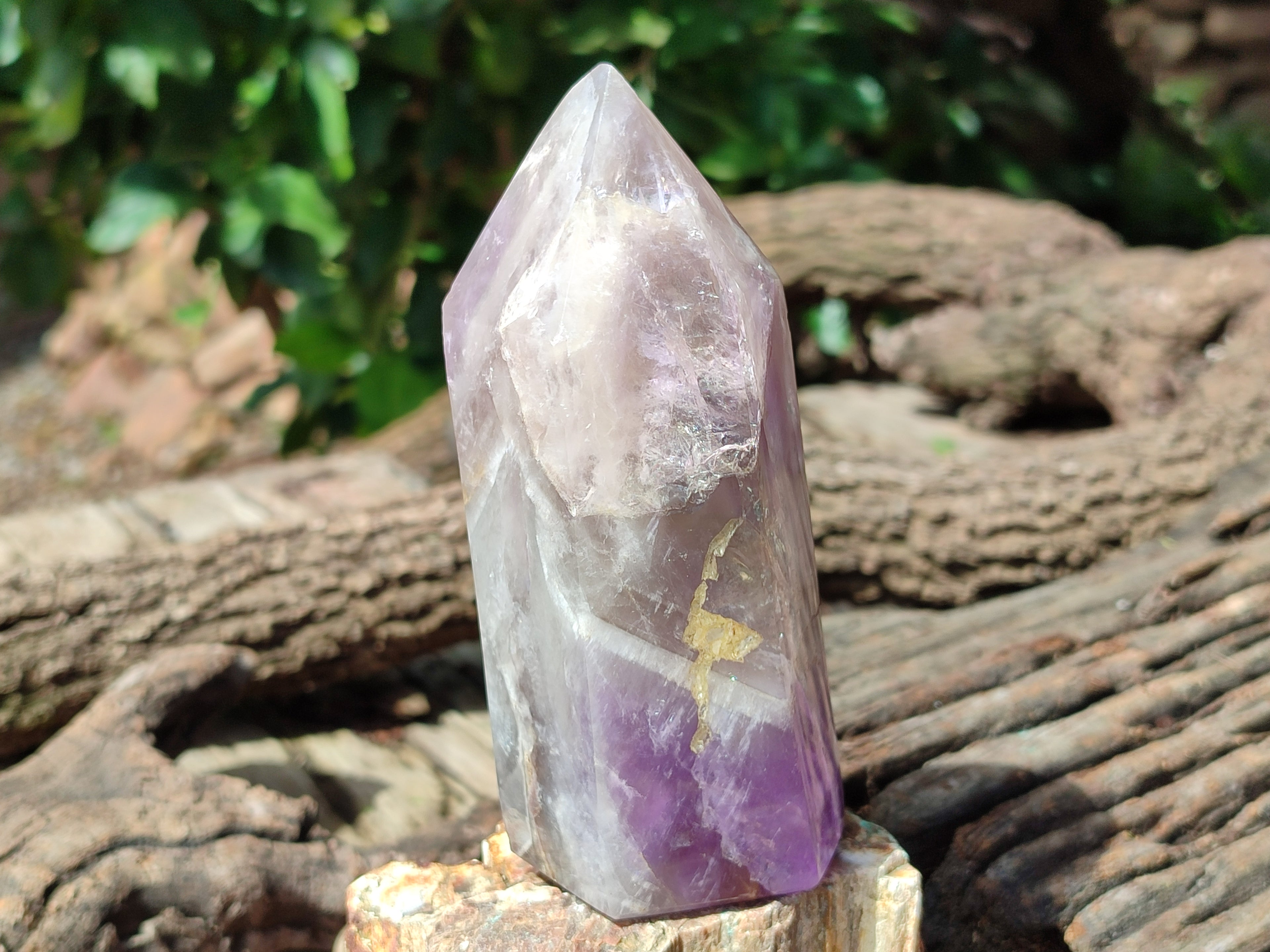 Polished Chevron Amethyst Points x 3 From Madagascar - Toprock Gemstones and Minerals 