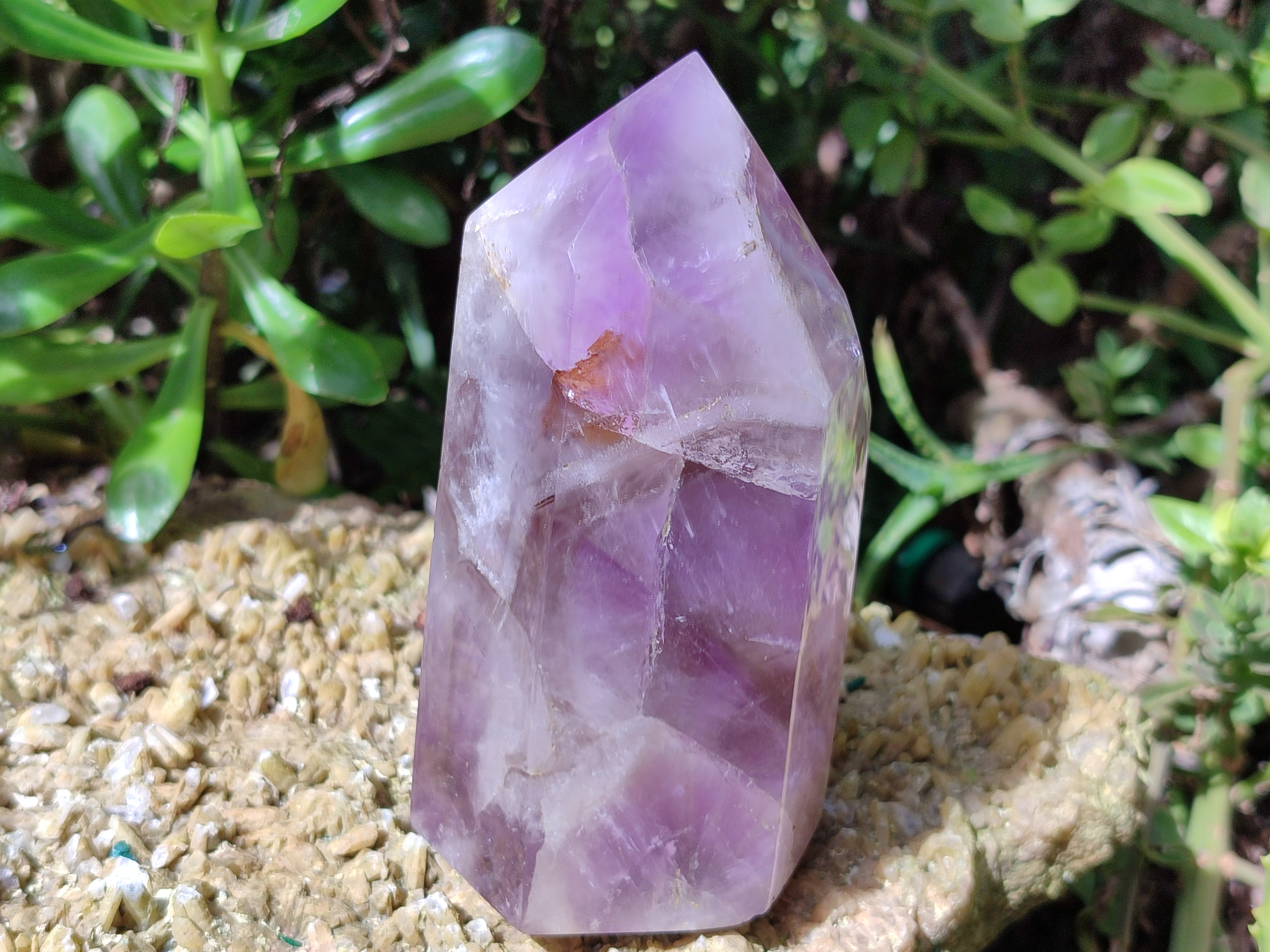 Polished Chevron Amethyst Points x 3 From Madagascar - Toprock Gemstones and Minerals 