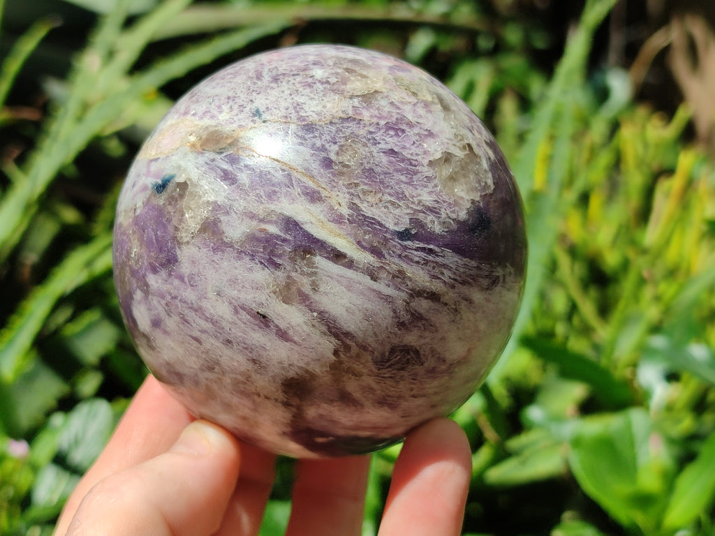 Polished Lepidolite with Pink Rubellite Spheres x 2 From Madagascar - Toprock Gemstones and Minerals 