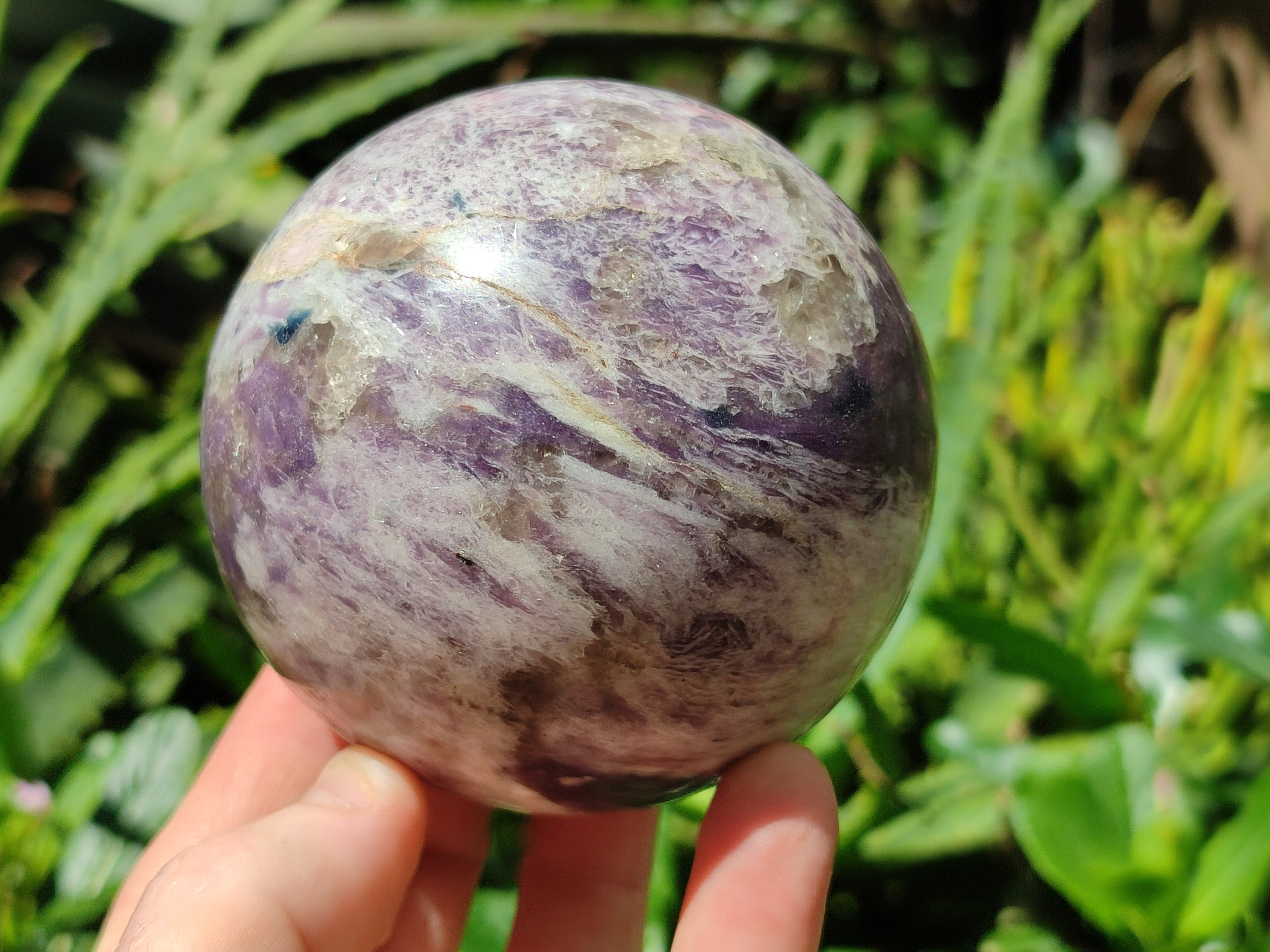 Polished Lepidolite with Pink Rubellite Spheres x 2 From Madagascar - Toprock Gemstones and Minerals 