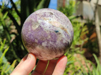 Polished Lepidolite with Pink Rubellite Spheres x 2 From Madagascar - Toprock Gemstones and Minerals 