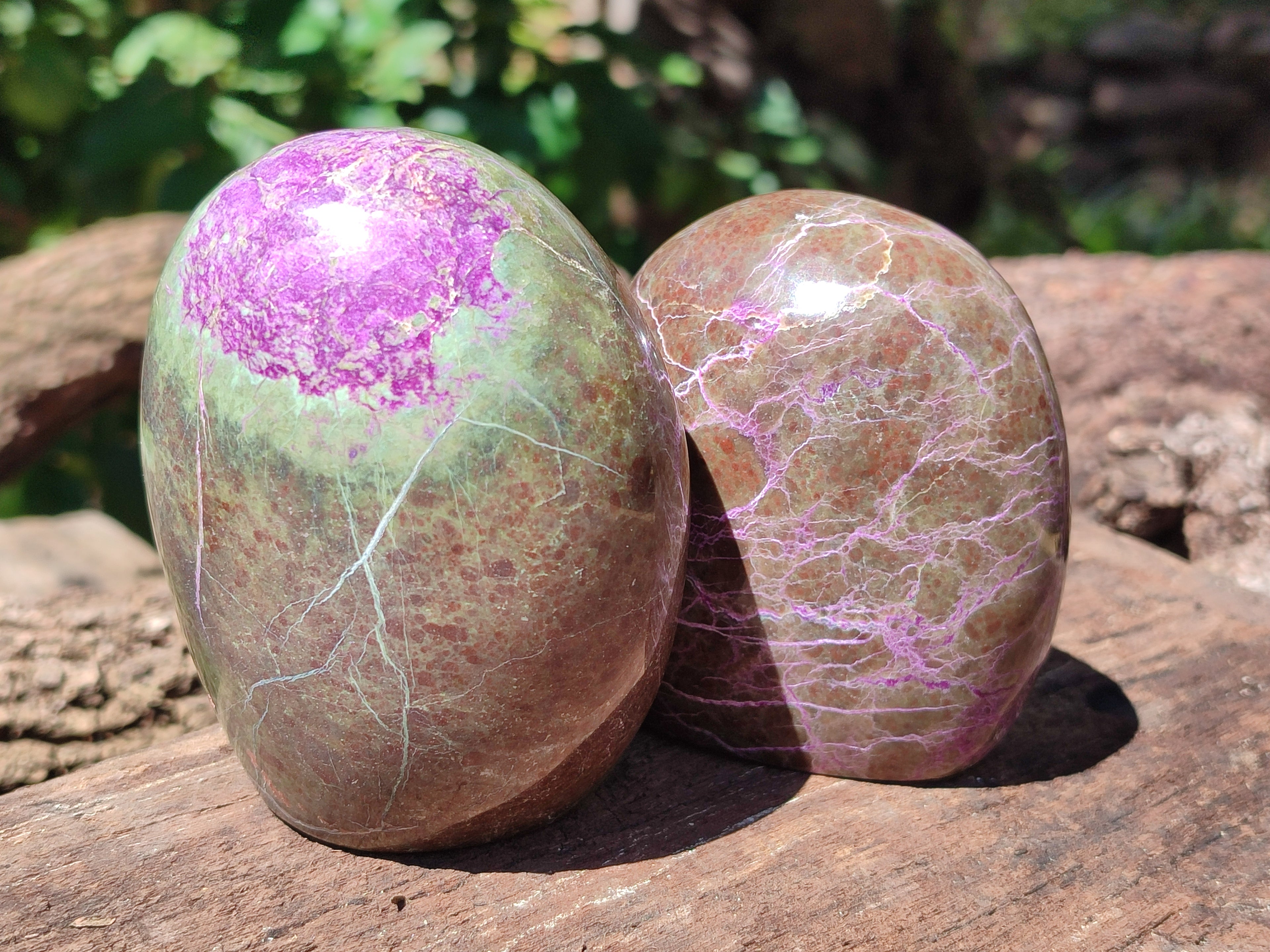 Polished Stichtite Standing Free Forms x 4 From Barberton, South Africa - Toprock Gemstones and Minerals 