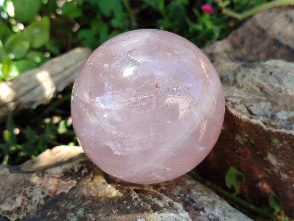 Polished Rose Quartz Spheres x 3 From Ambatondrazaka, Madagascar - Toprock Gemstones and Minerals 