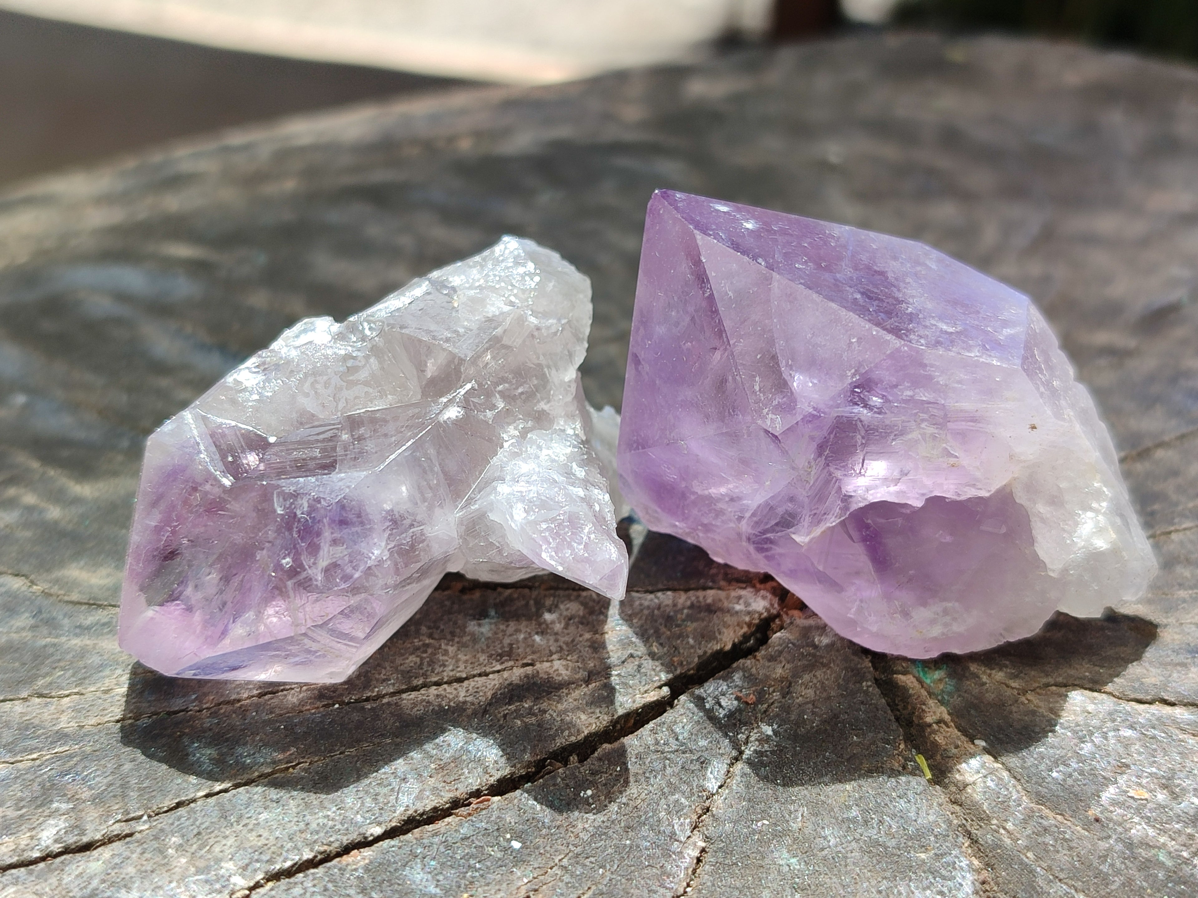 Natural Jacaranda Amethyst Single Quartz Crystals x 24 from Mumbwa, Zambia - Toprock Gemstones and Minerals 
