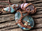 Hand Made Copper Wire Wrapped Pendants x 6 From Southern Africa - Toprock Gemstones and Minerals 
