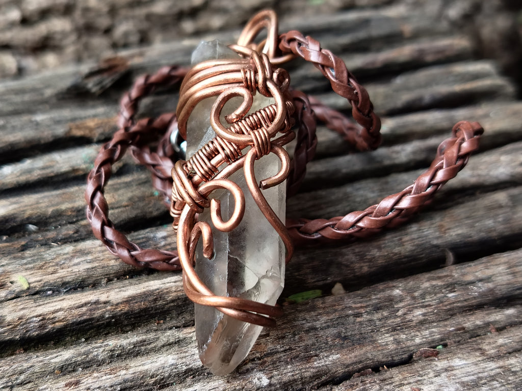 Hand Made Copper Wire Wrapped Pendants x 6 From Southern Africa - Toprock Gemstones and Minerals 
