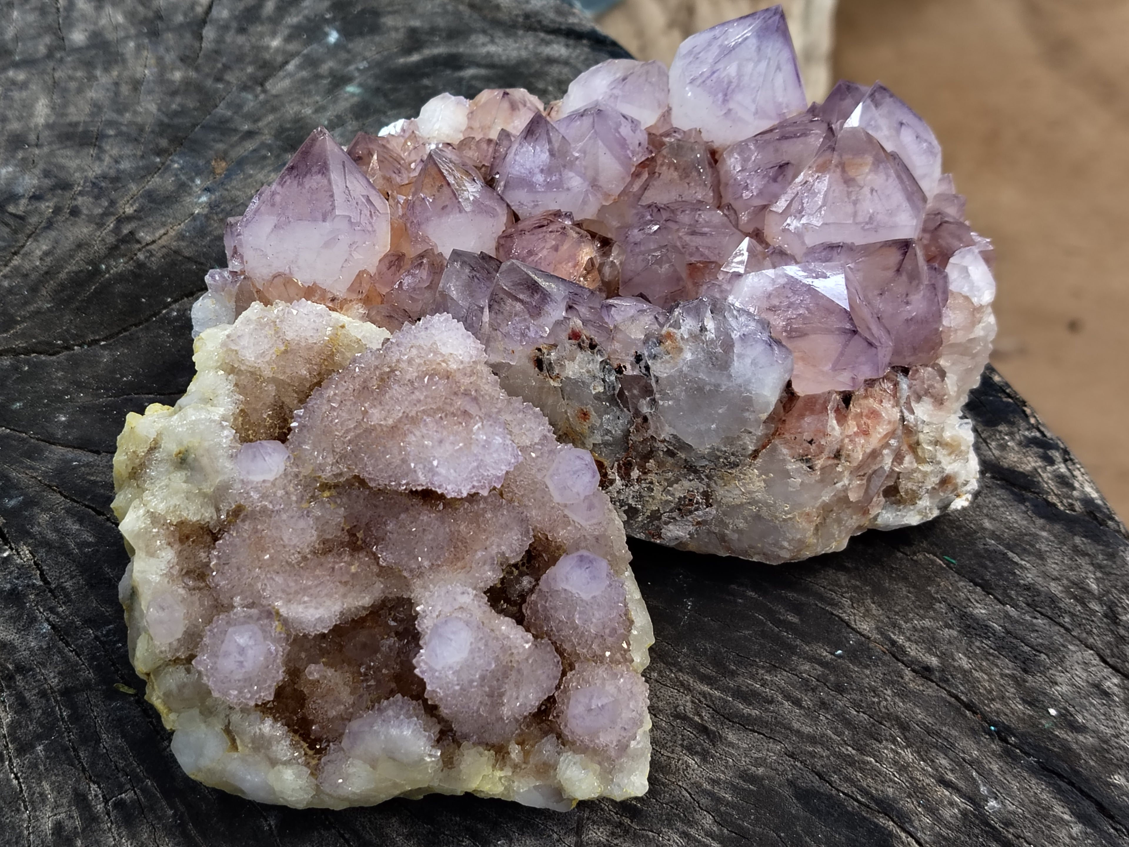 Natural Amethyst Spirit Quartz Clusters x 2 From Boekenhouthoek, South Africa - Toprock Gemstones and Minerals 