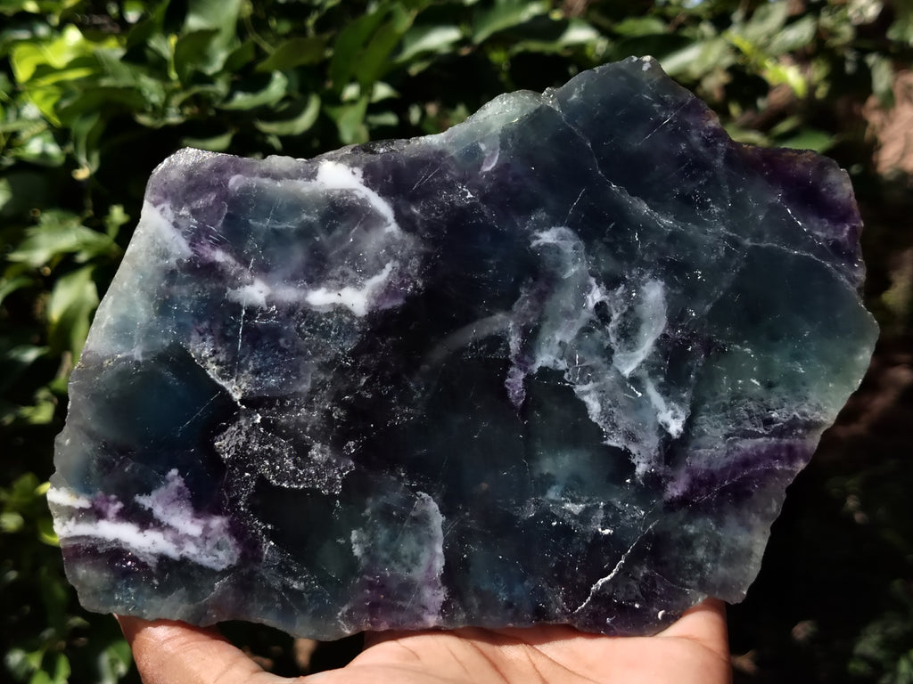 Polished Watermelon Fluorite Slices x 2 From Uis, Namibia - Toprock Gemstones and Minerals 