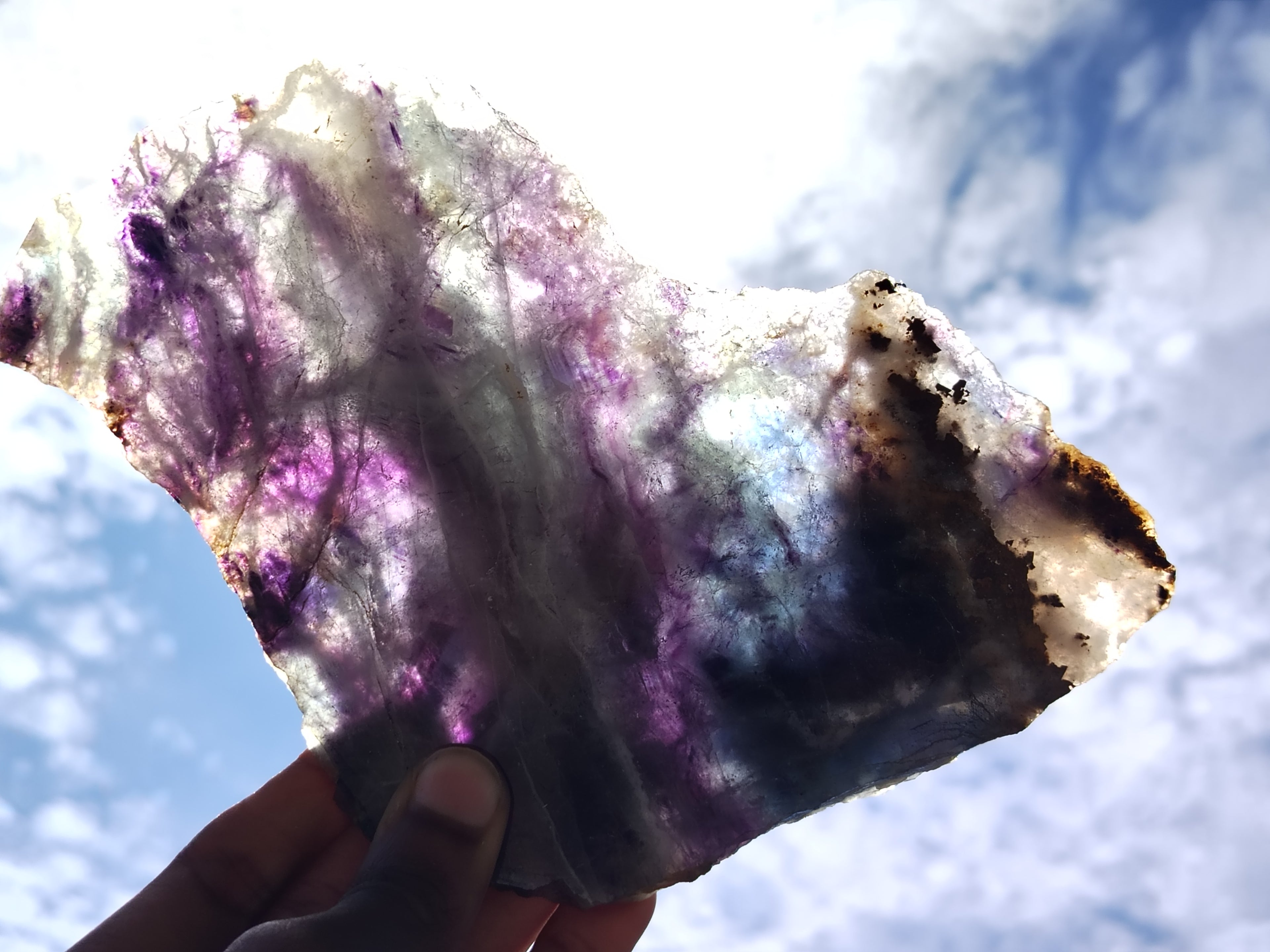 Polished Watermelon Fluorite Slices x 2 From Uis, Namibia - Toprock Gemstones and Minerals 