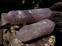 Polished Double Terminated Rose Quartz Points x 3 From Ambatondrazaka, Madagascar