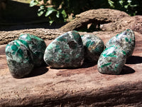 Polished Emerald Mica In Matrix Standing Free Forms x 6 From Mutoko, Zimbabwe - Toprock Gemstones and Minerals 