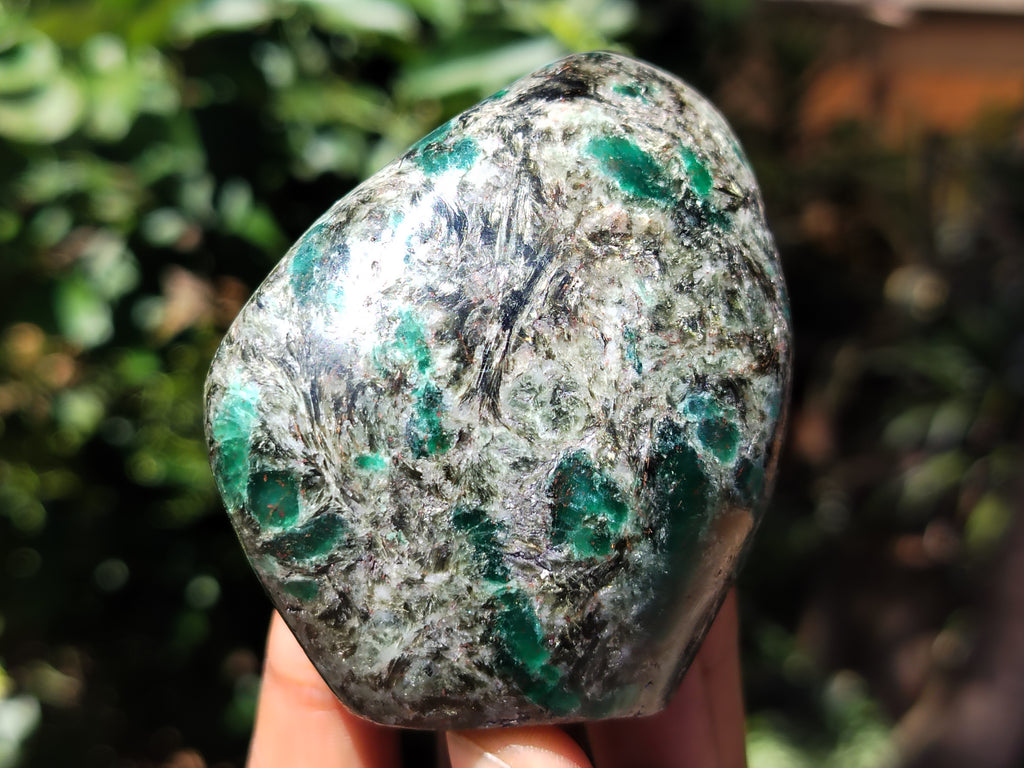 Polished Emerald Mica In Matrix Standing Free Forms x 6 From Mutoko, Zimbabwe - Toprock Gemstones and Minerals 