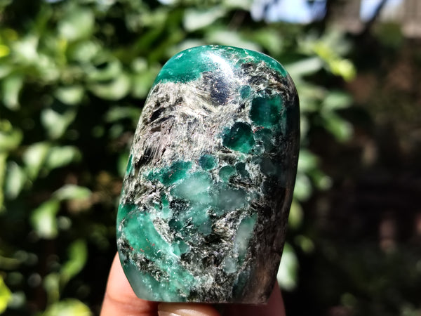 Polished Emerald Mica In Matrix Standing Free Forms x 6 From Mutoko, Zimbabwe - Toprock Gemstones and Minerals 