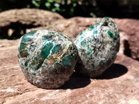 Polished Emerald Mica In Matrix Standing Free Forms x 6 From Mutoko, Zimbabwe - Toprock Gemstones and Minerals 