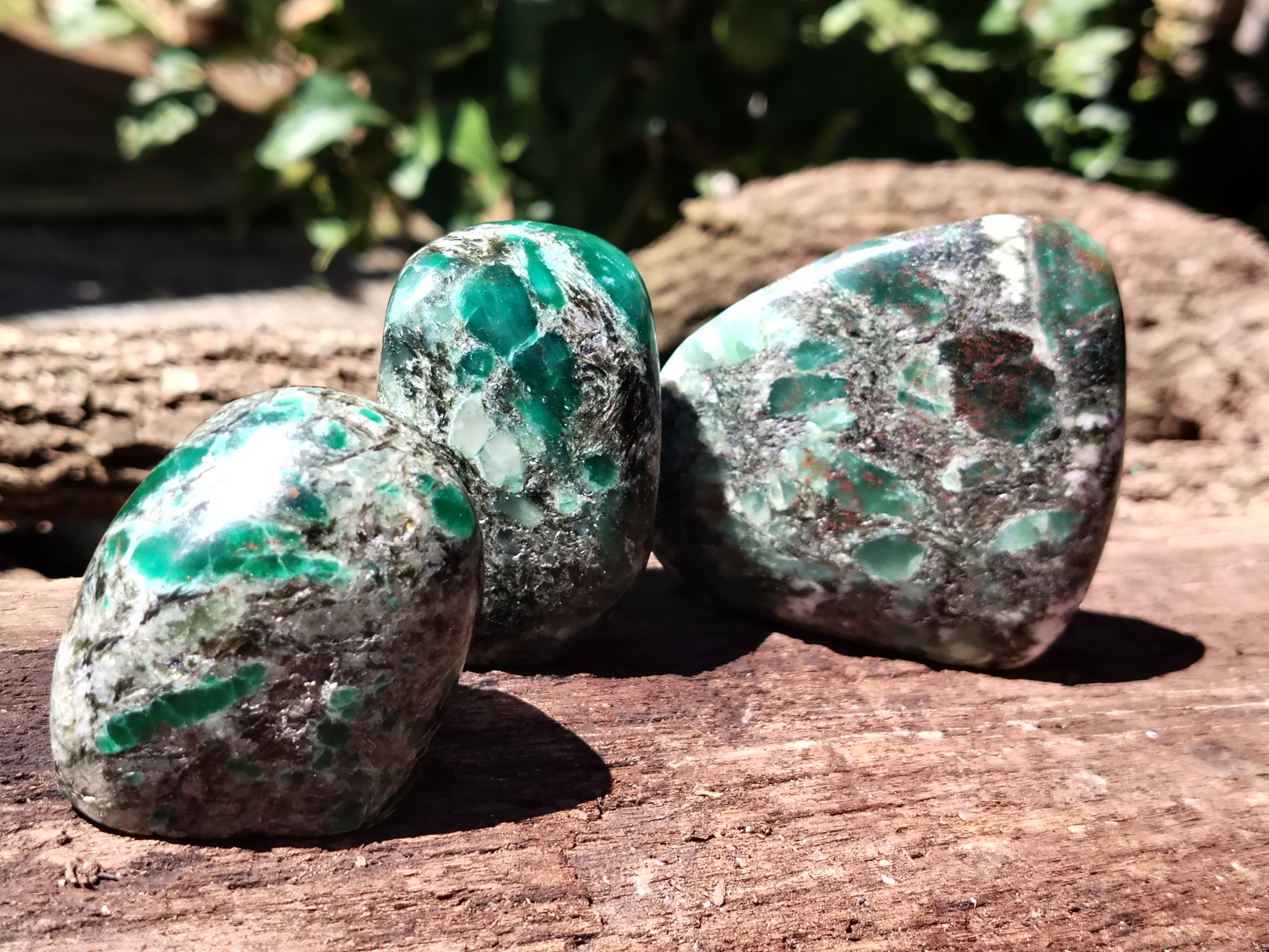 Polished Emerald Mica In Matrix Standing Free Forms x 6 From Mutoko, Zimbabwe - Toprock Gemstones and Minerals 