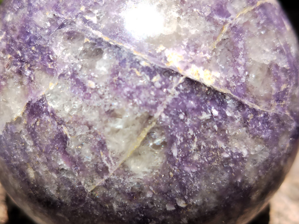 Polished Lepidolite with Pink Rubellite Spheres x 2 From Madagascar - Toprock Gemstones and Minerals 