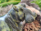 Hand Made Stone Hippo Carvings x 2 From Zimbabwe - Toprock Gemstones and Minerals 
