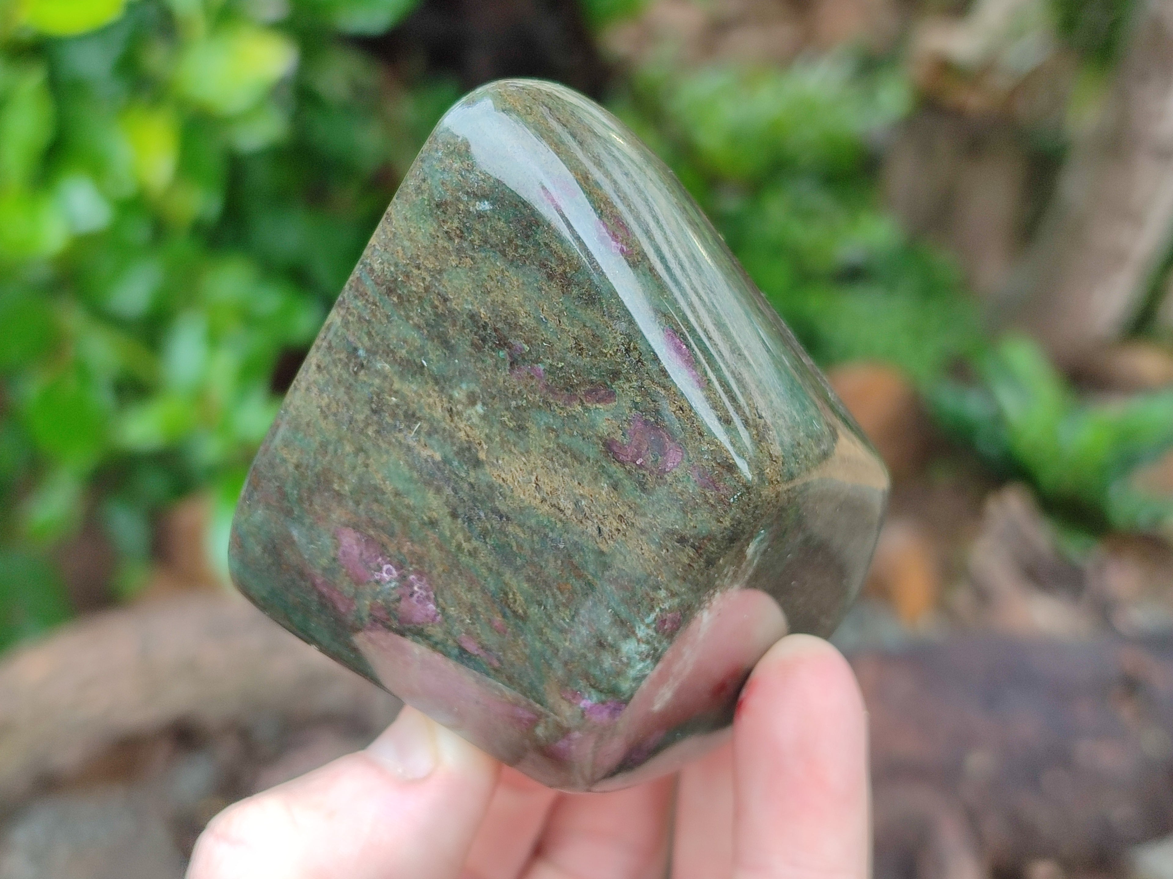 Polished Ruby Corundum In Chrome Verdite Standing Free Forms x 5 From Zimbabwe - Toprock Gemstones and Minerals 
