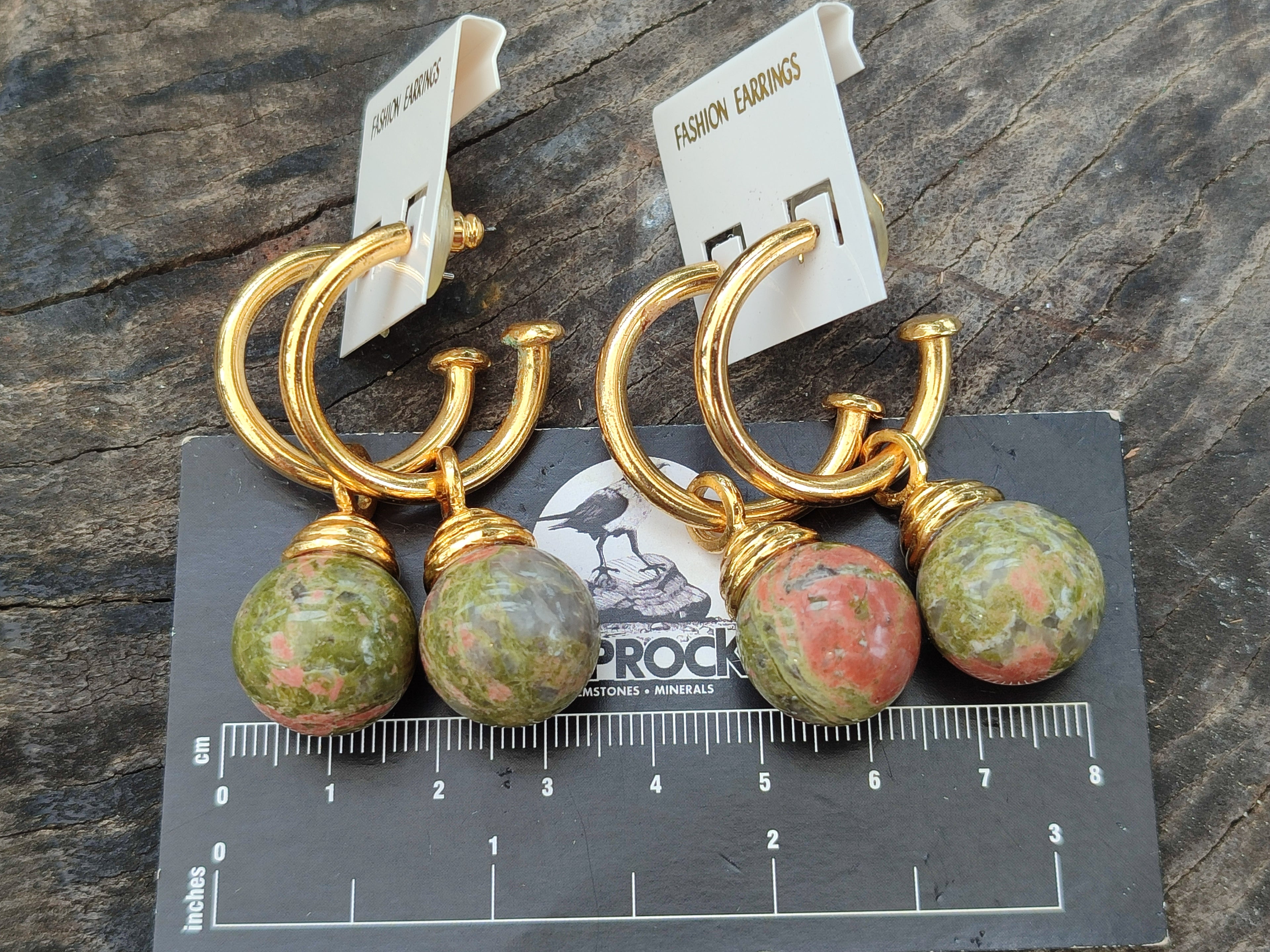 Hand Made Pair Of Unakite Hoop Earrings - sold per item - From South Africa - Toprock Gemstones and Minerals 