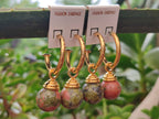 Hand Made Pair Of Unakite Hoop Earrings - sold per item - From South Africa - Toprock Gemstones and Minerals 