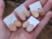 Hand Made Pair Of Pink Moonstone Cabochon Earrings - Sold Per Item - From Madagascar